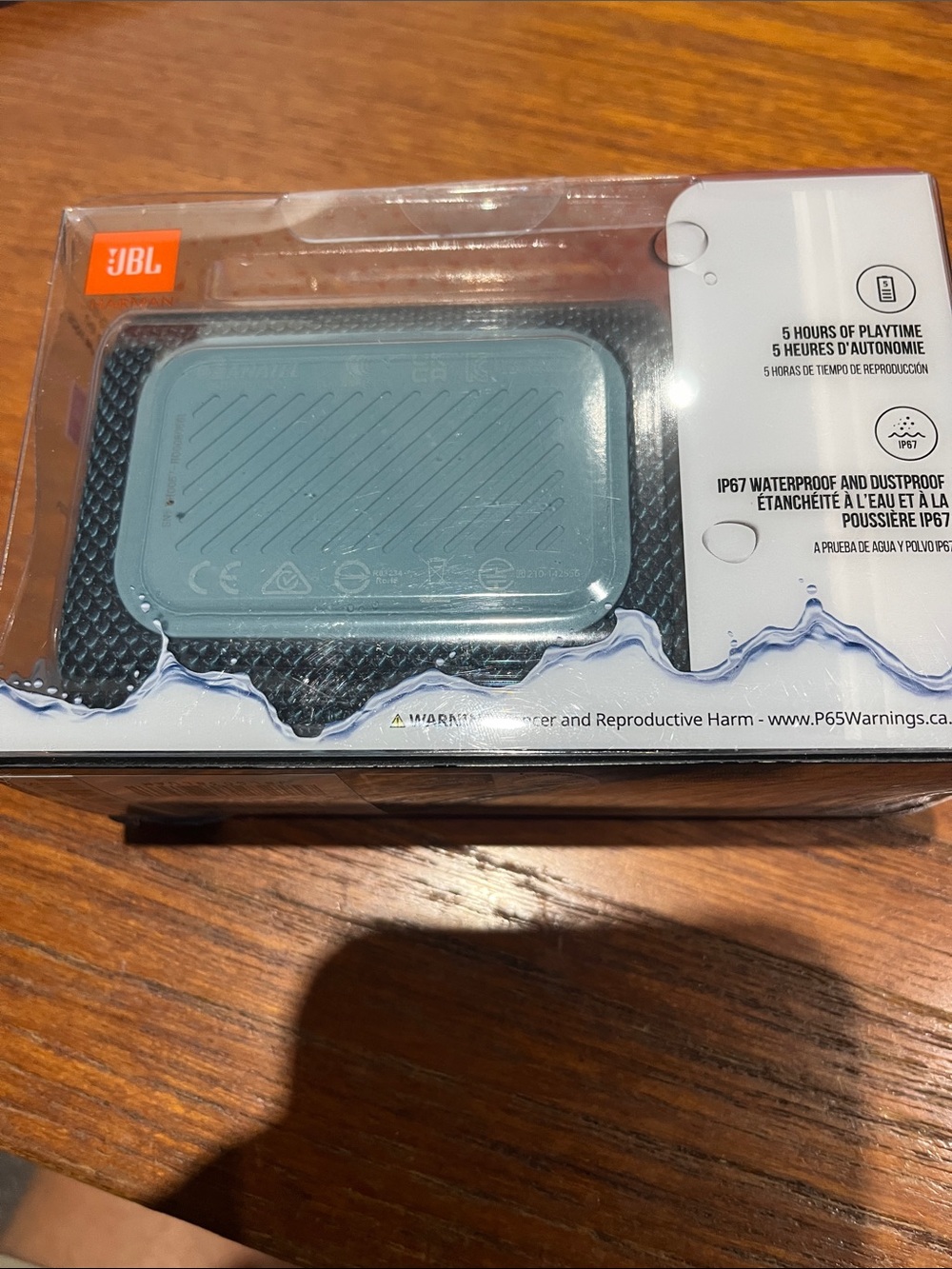 JBL GO 3 Portable Bluetooth Speaker - Black with Light Blue Logo - Picture 2 of 3